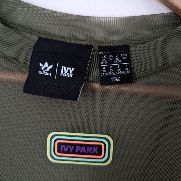 IVY PARK x Adidas army green mesh Trail Light sheer patch bodysuit - Picture 5 of 9